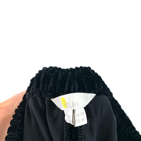 Boden Velvet Velour Tapered Straight Leg Trouser Pant Black Size 6 Regular - Picture 6 of 7